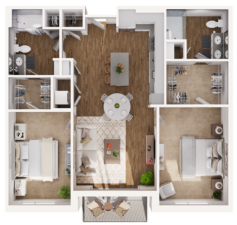 Lavender Floor Plan at Hamilton at Eagleview, offering 2 bedrooms, 2 bathrooms, and spacious living areas in Exton, PA